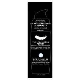 Label close-up displaying Olay ingredients and Amino-Peptide Complex info