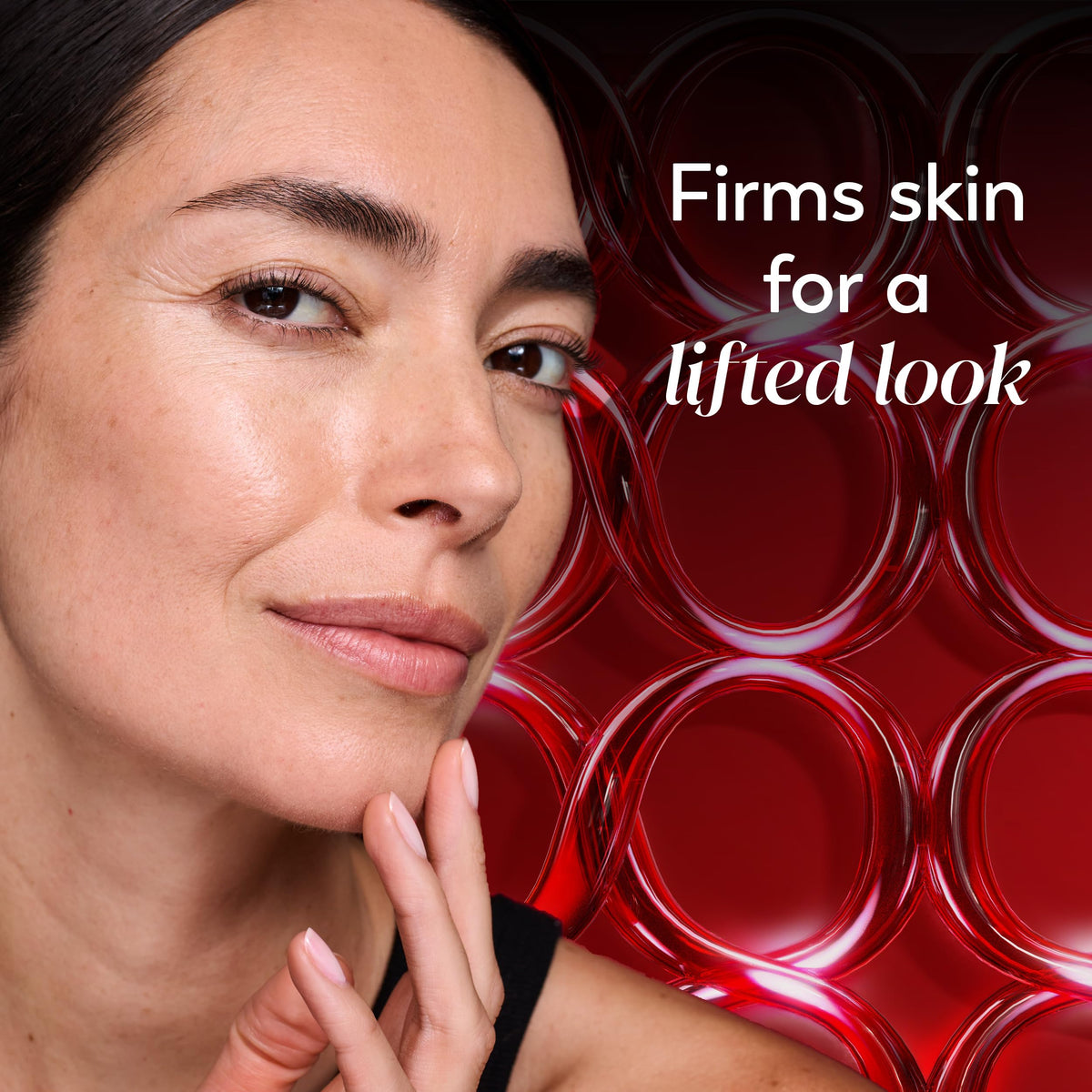 Olay pump dispensing serum highlighting easy, mess-free use