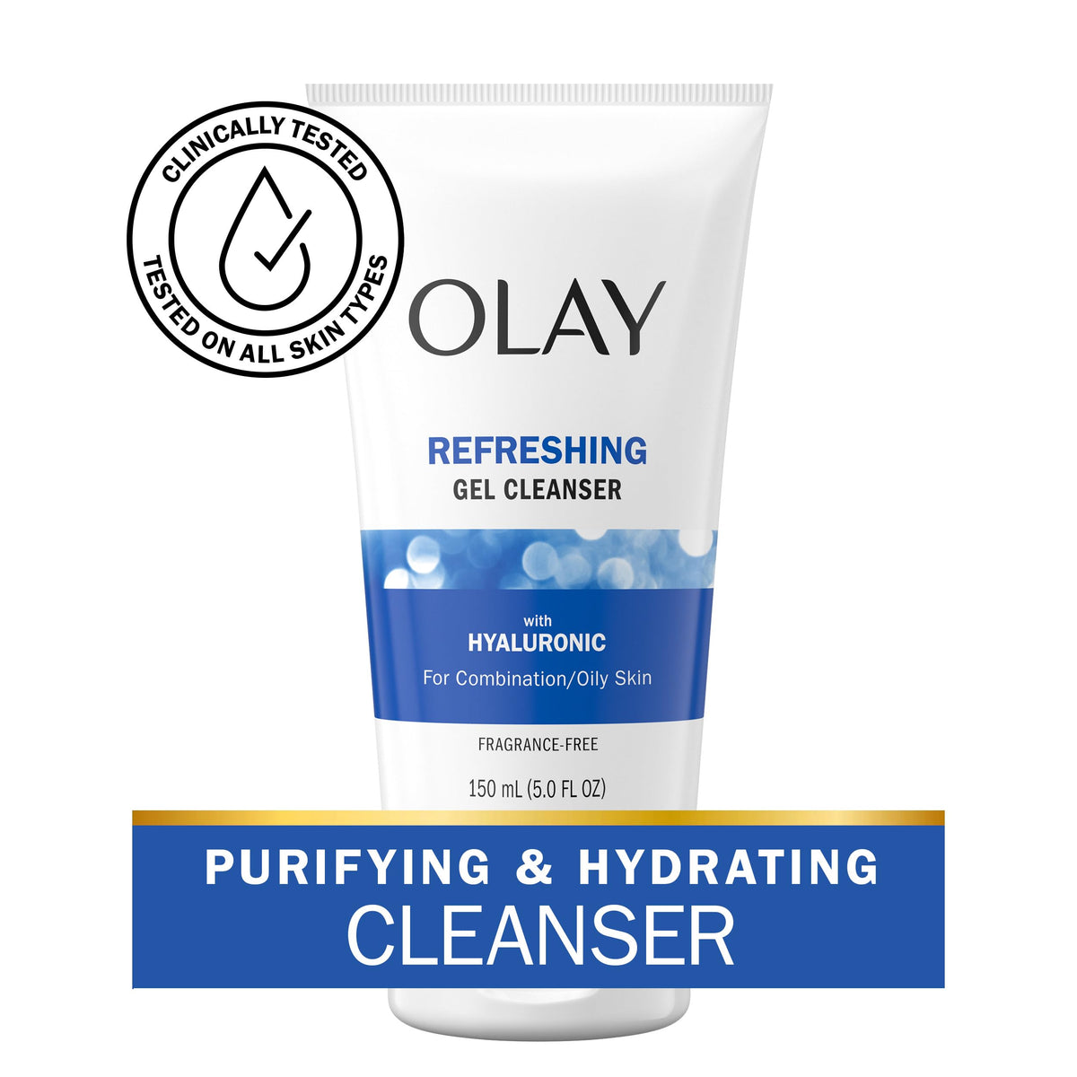 Olay pump nozzle close-up highlighting easy dispensing and convenience