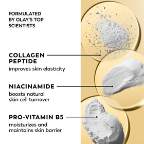 Olay cream applied to hand demonstrating smooth coverage and hydration