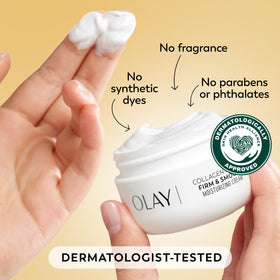 Olay moisturizer on bathroom counter as part of a simple daily routine