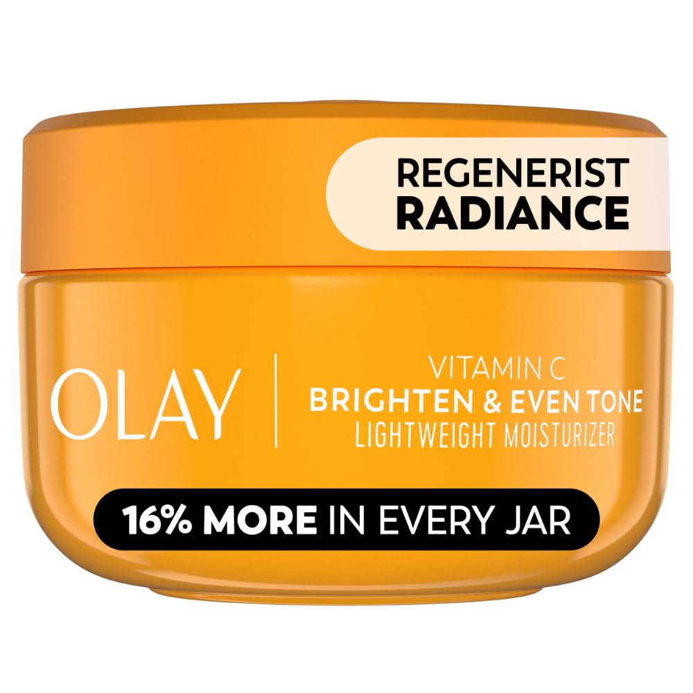 Olay jar front view showing radiant 2 oz packaging and brightening benefits