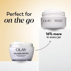 Olay open jar showing creamy texture and quick-absorbing finish