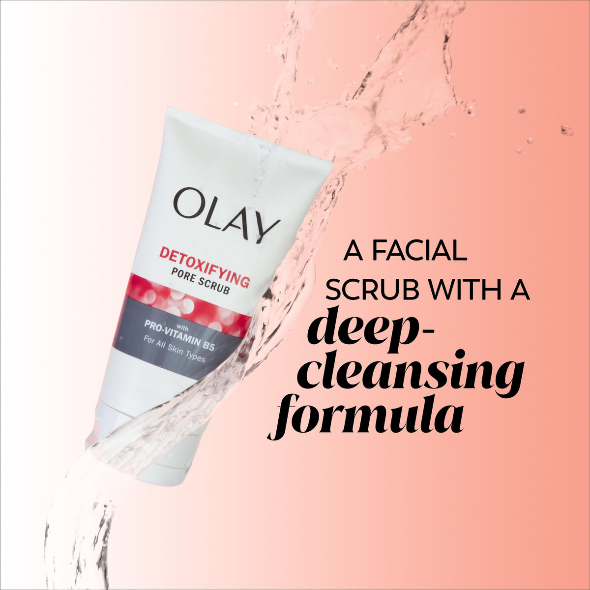 Olay Regenerist tube close-up of label highlighting key benefits and ingredient callouts