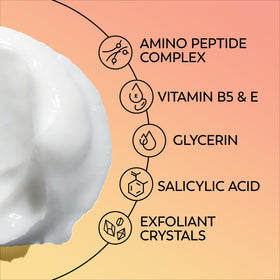 Olay regenerist tube label detail showing key amino-peptide benefit