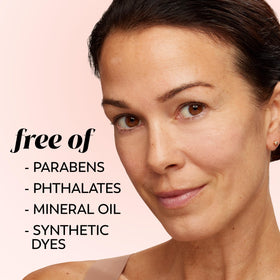 Olay applied under foundation showing smooth layering for makeup