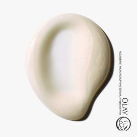 Olay serum layered under makeup illustrating smooth, non-greasy base