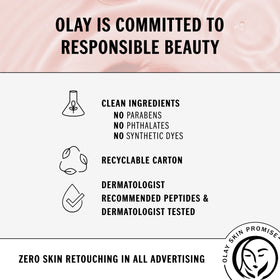 Olay jar on bathroom counter in lifestyle scene, suggests easy daily use and storage