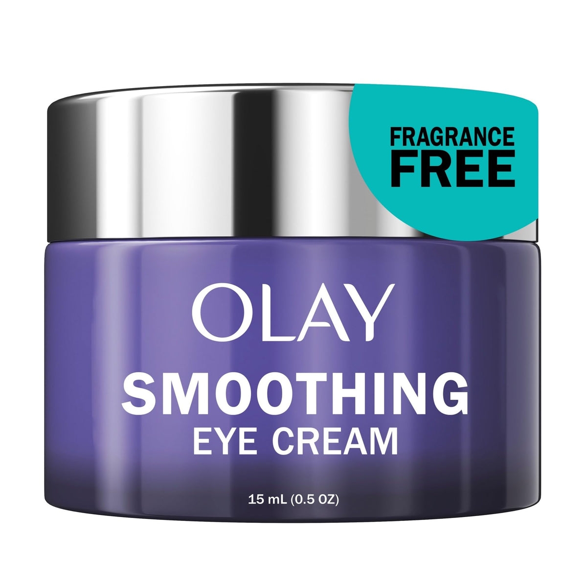 Olay jar front view showing product branding and compact design benefit