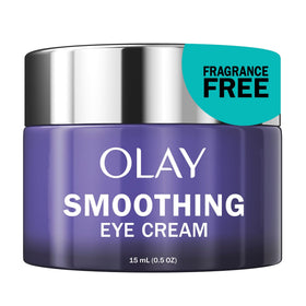 Olay jar front view showing product branding and compact design benefit