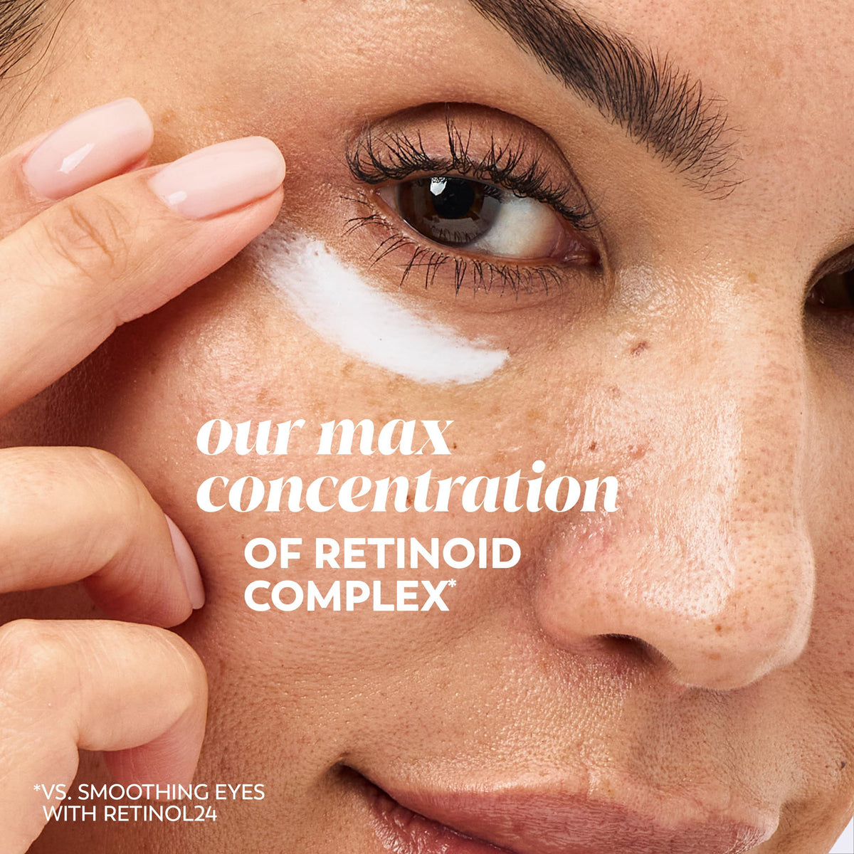 Olay open jar texture swatch showing lightweight cream and fast absorption benefit