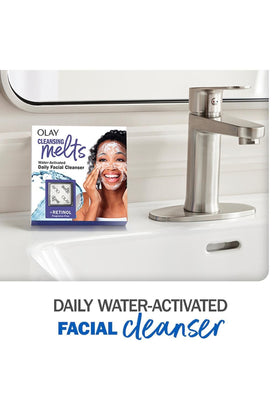Olay pad close-up texture demonstrating creamy, microbubble lather