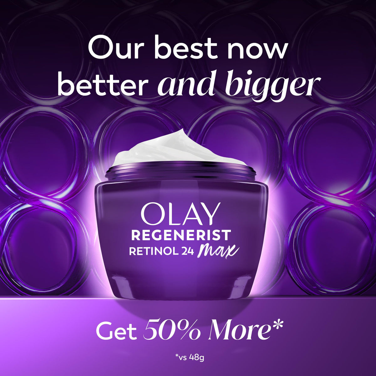Olay cream texture close-up highlighting smooth non-greasy finish