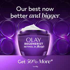 Olay cream texture close-up highlighting smooth non-greasy finish