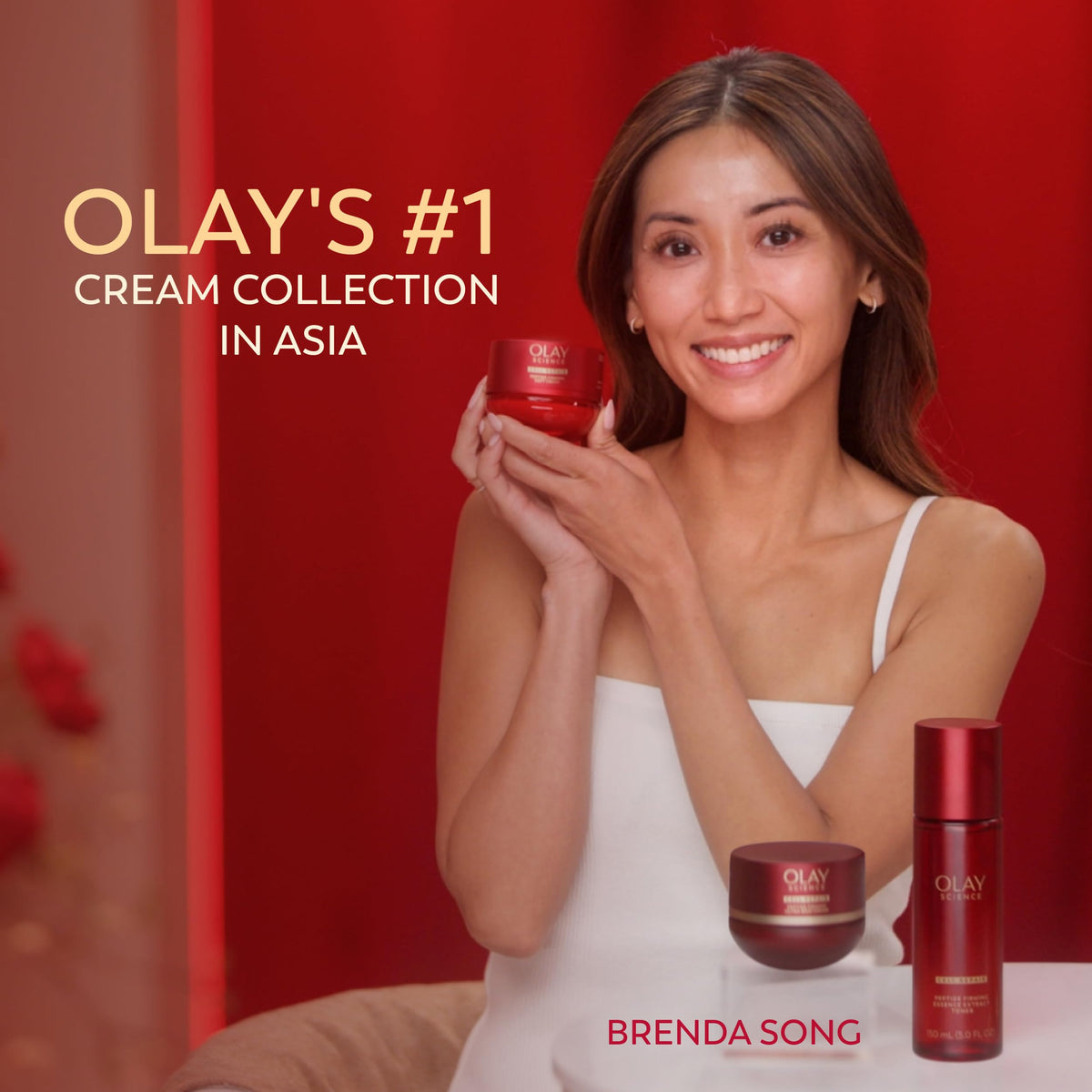 Close-up swipe of Olay Science cream texture demonstrating rich melt-in hydration benefit