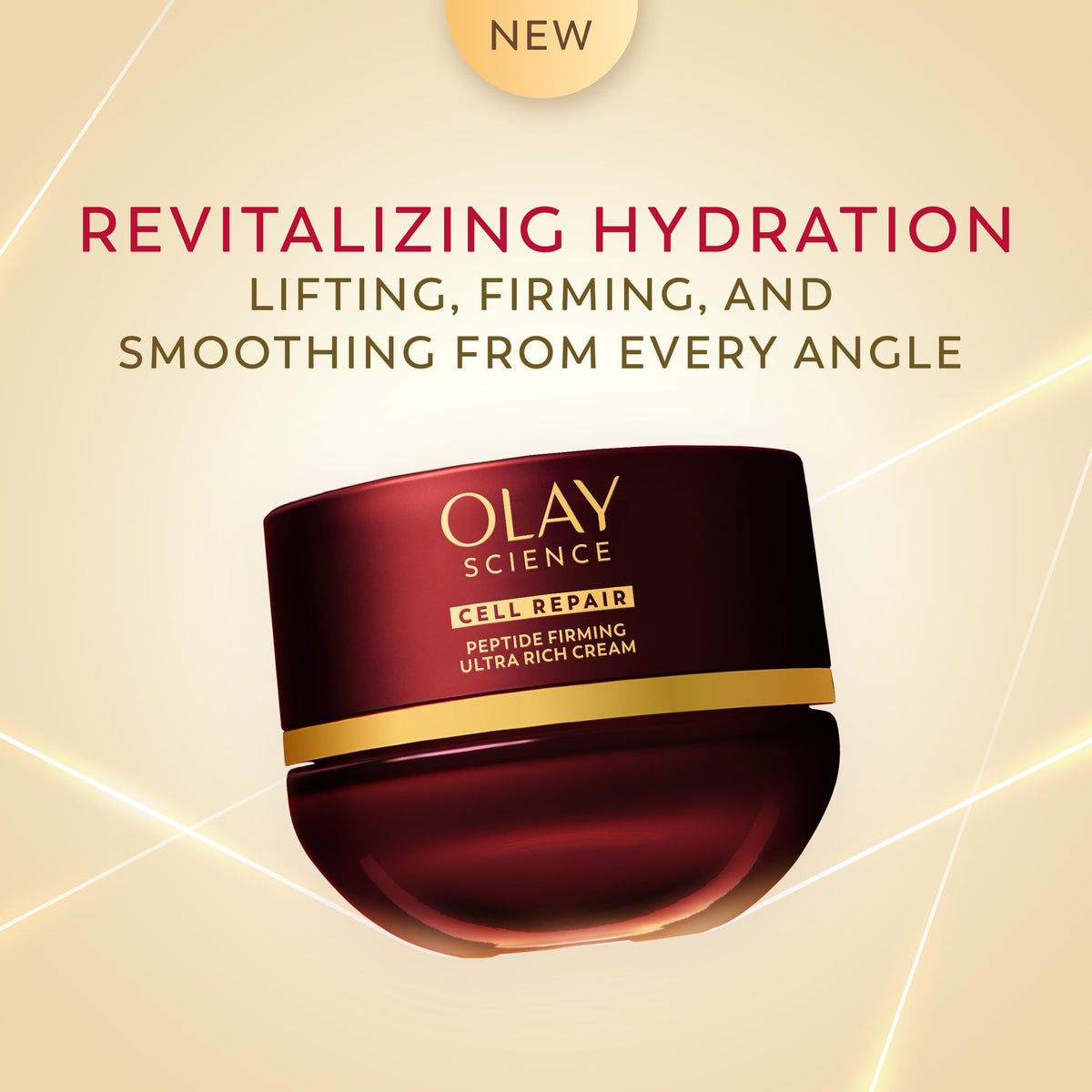 Macro shot of the open Olay Science jar revealing creamy consistency and absorbable finish
