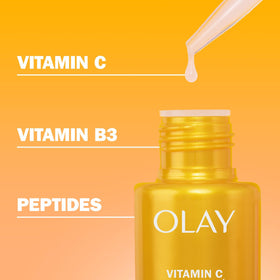 Olay serum drop on skin demonstrating fast absorption and matte finish