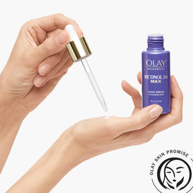 Olay droplet on skin during application showing targeted smoothing benefit