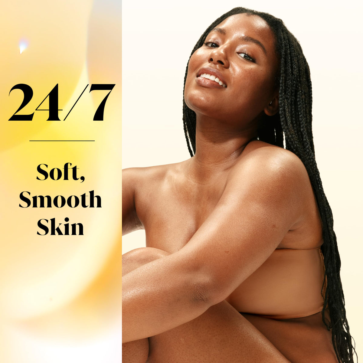 Olay shea butter texture detail highlighting nourishing, smooth finish
