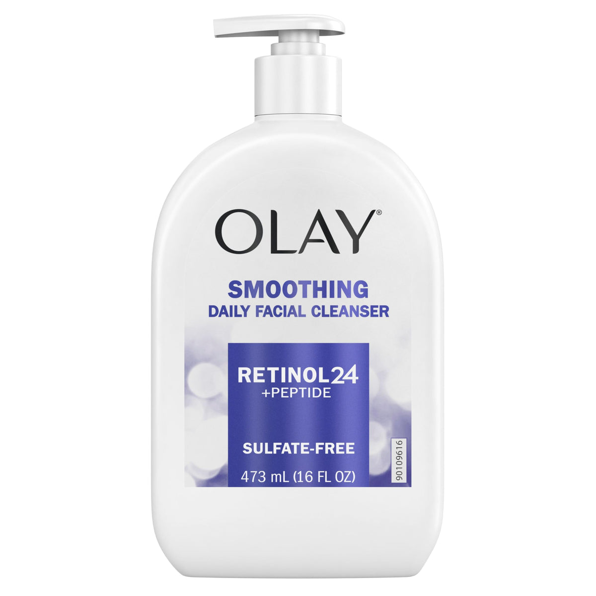 Olay size comparison next to a hand conveying the 16 oz volume benefit