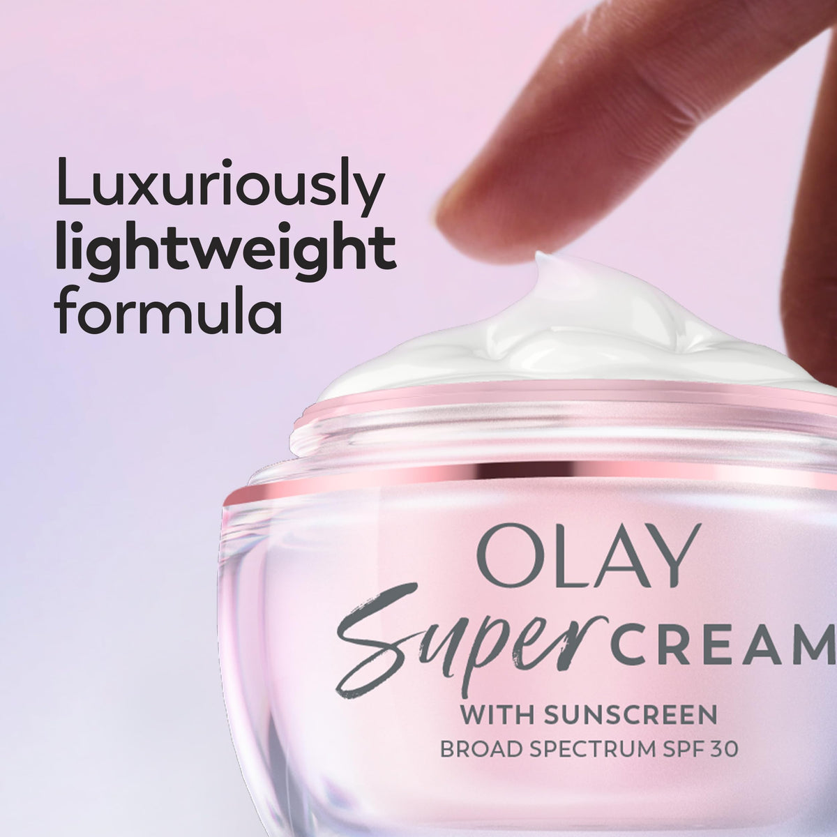 Olay product label close-up highlighting niacinamide and vitamin C ingredients