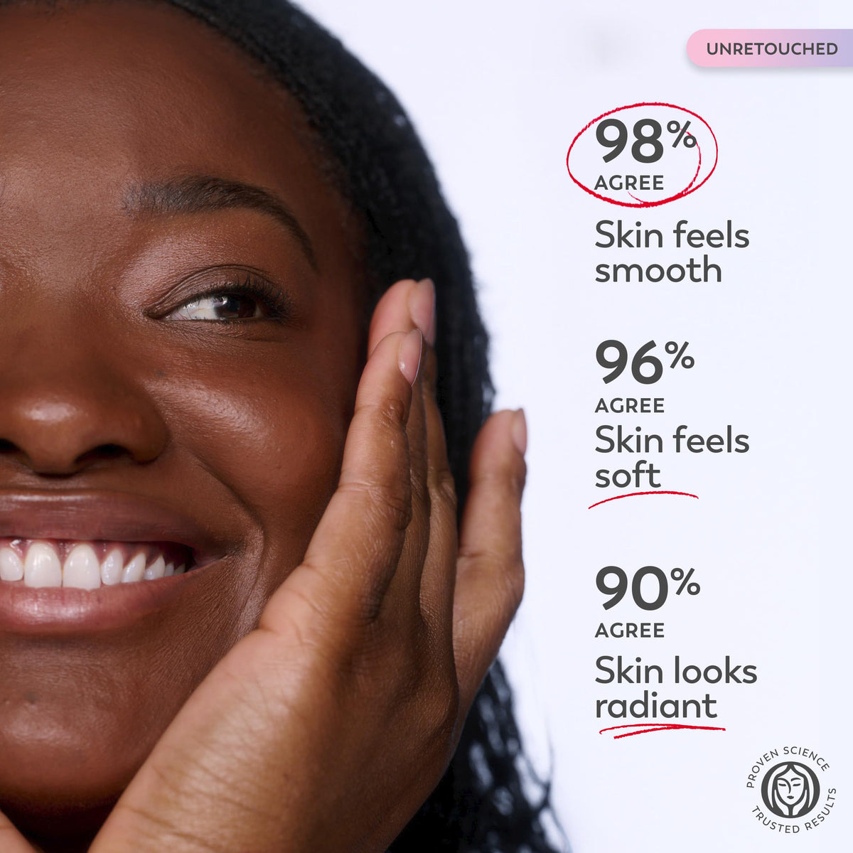 Olay moisturizer swatched under foundation showing smooth primer benefit