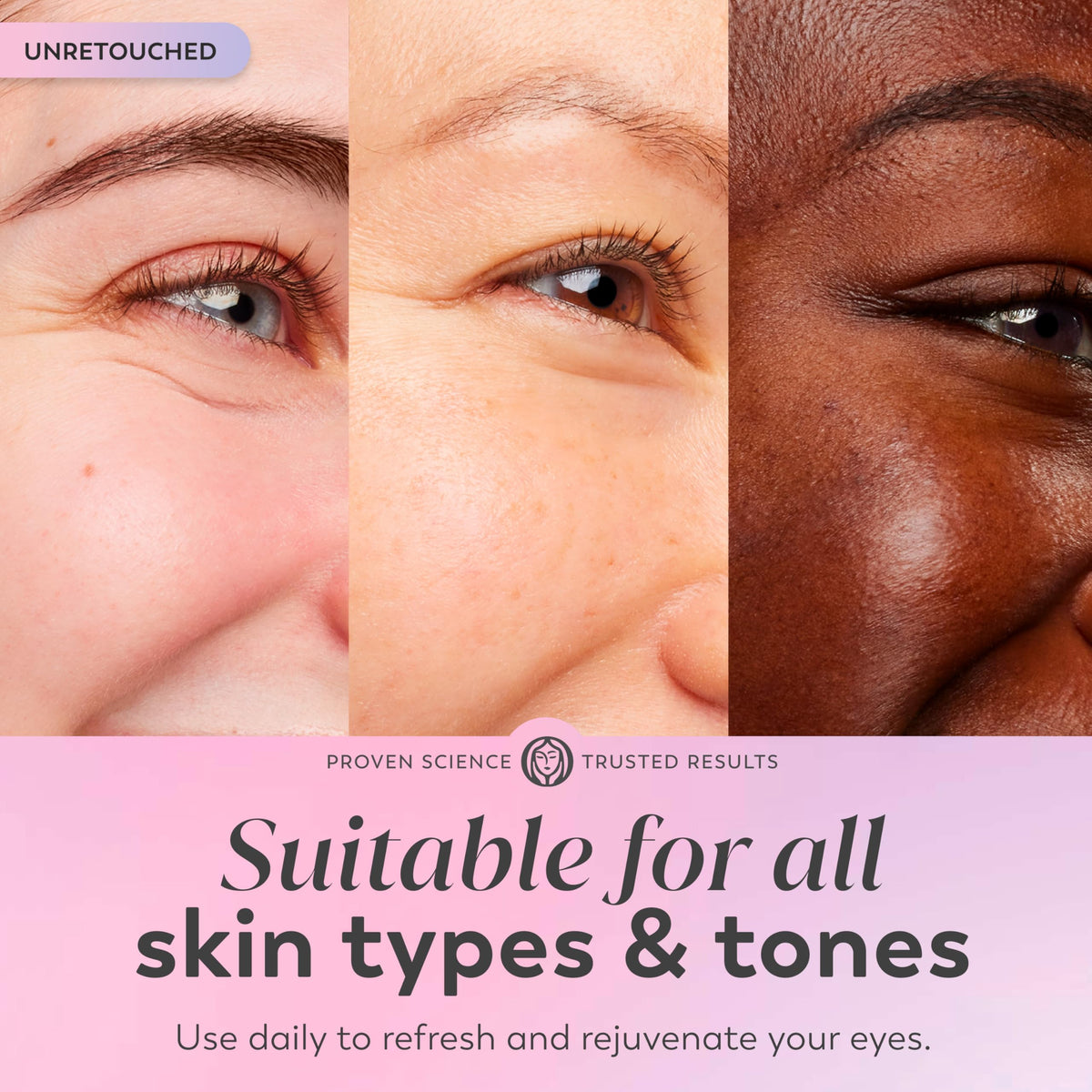 Olay applying serum under eye to reduce puffiness and refresh look