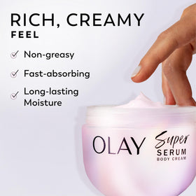 Olay jar next to ruler for scale showing 10 fl oz size and travel info