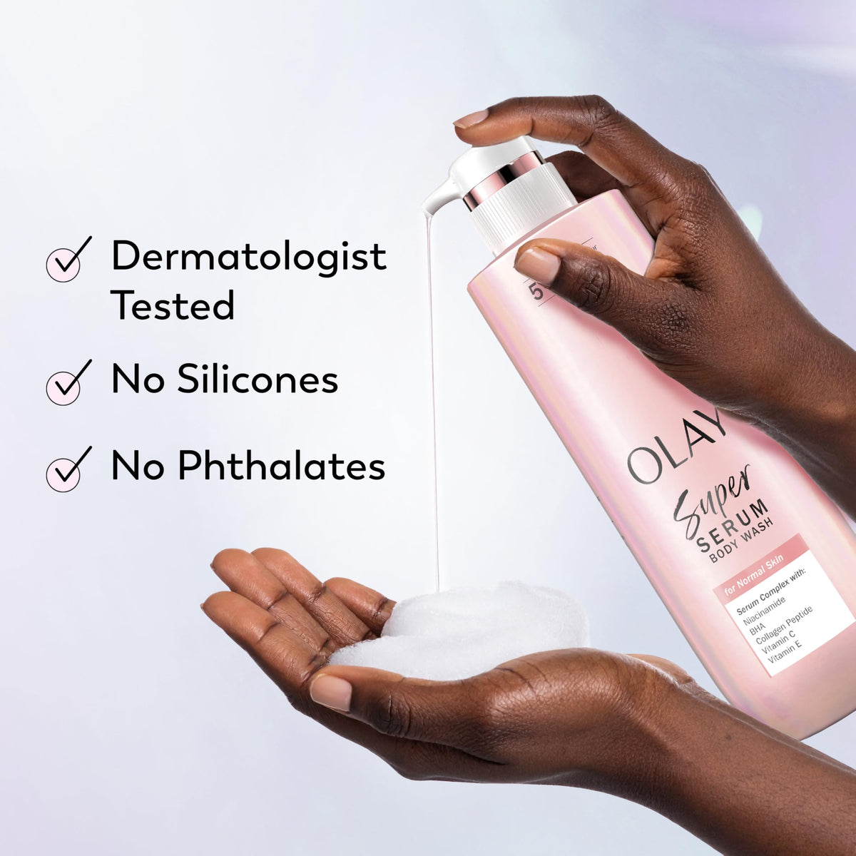 Olay fragrance still life with florals suggesting comforting scent