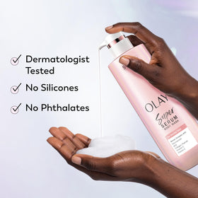 Olay fragrance still life with florals suggesting comforting scent