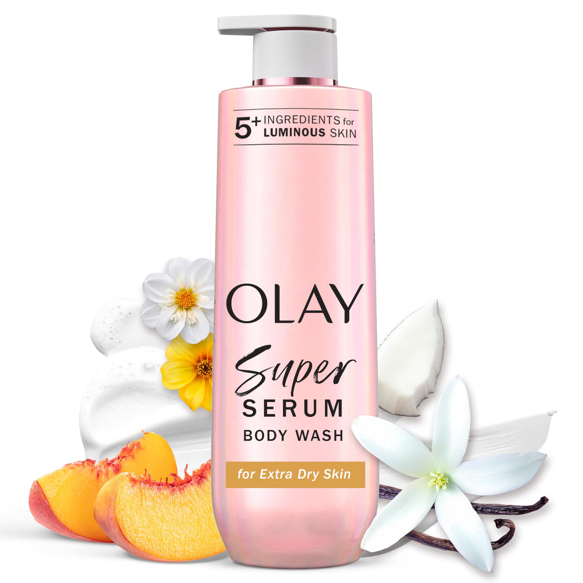 Olay front packaging showing bottle and branding for quick recognition and trust