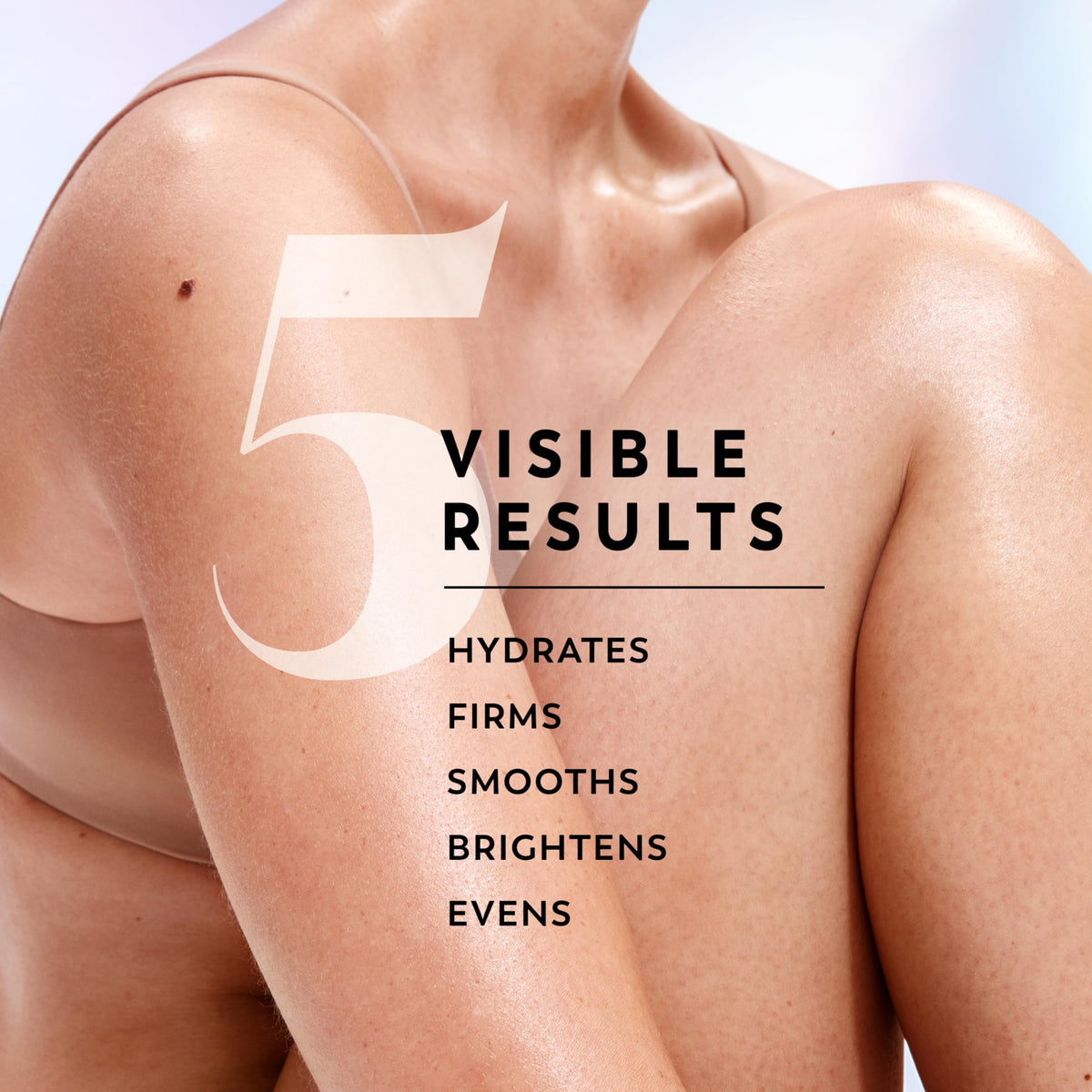 Olay pump and label detail highlighting key serum ingredients