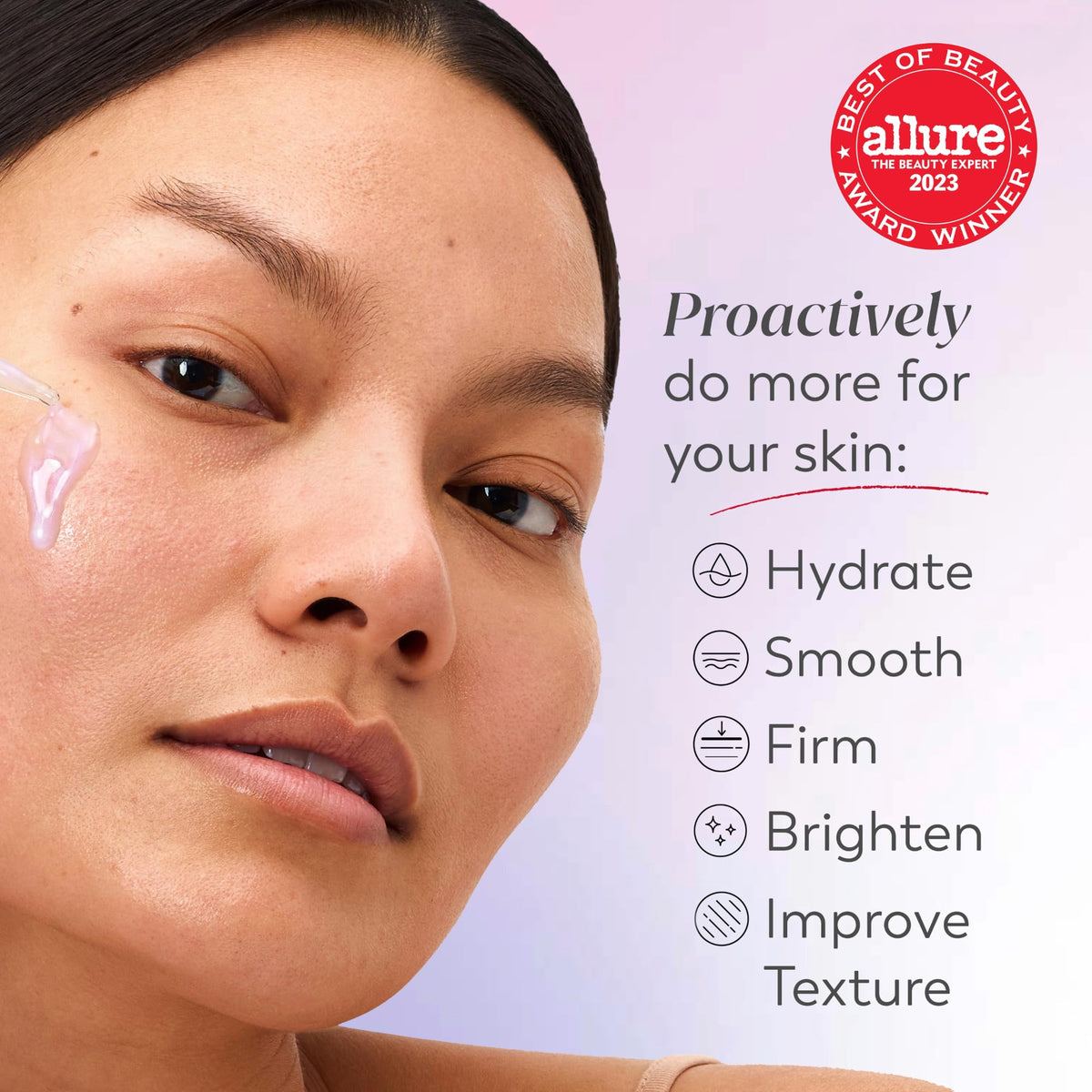 Olay Super Serum dropper releasing serum texture for fast absorption benefit