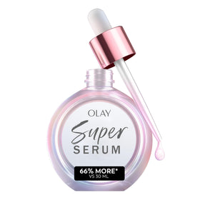 Olay Super Serum front bottle showing sleek packaging and glow benefit