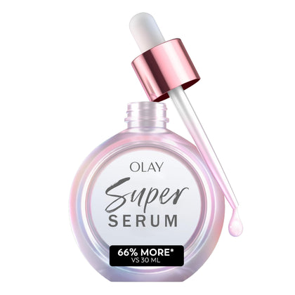 Olay Super Serum front bottle showing sleek packaging and glow benefit