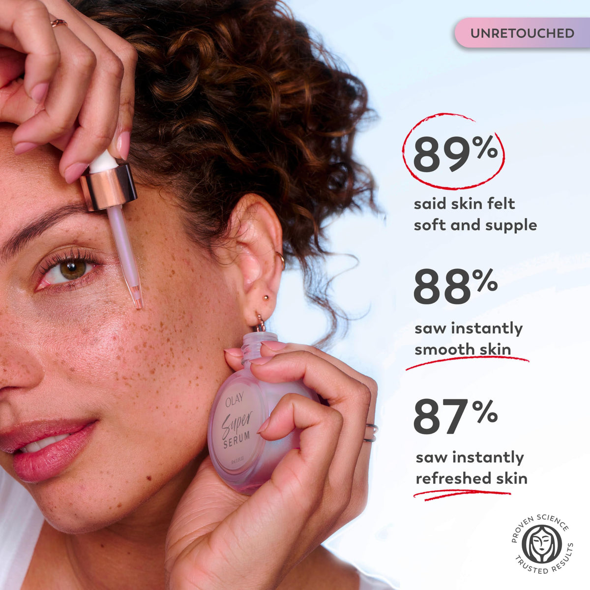 ingredients panel of Olay super serum displaying key actives for brightening benefits
