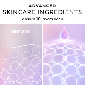 Olay ingredient visual with vitamins and peptide icons highlighting active benefits