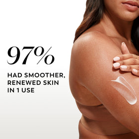 Olay lotion texture swipe demonstrating fast-absorbing, weightless feel
