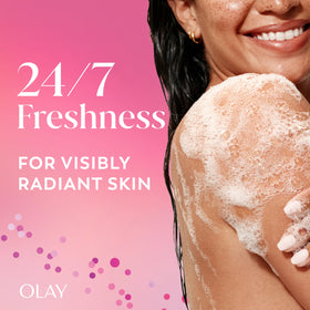 Olay rich lather texture close-up demonstrating gentle, effective cleansing