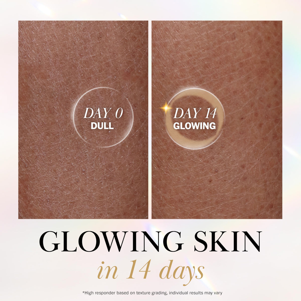 Olay body wash pouring onto hand to show texture and quick creamy coverage