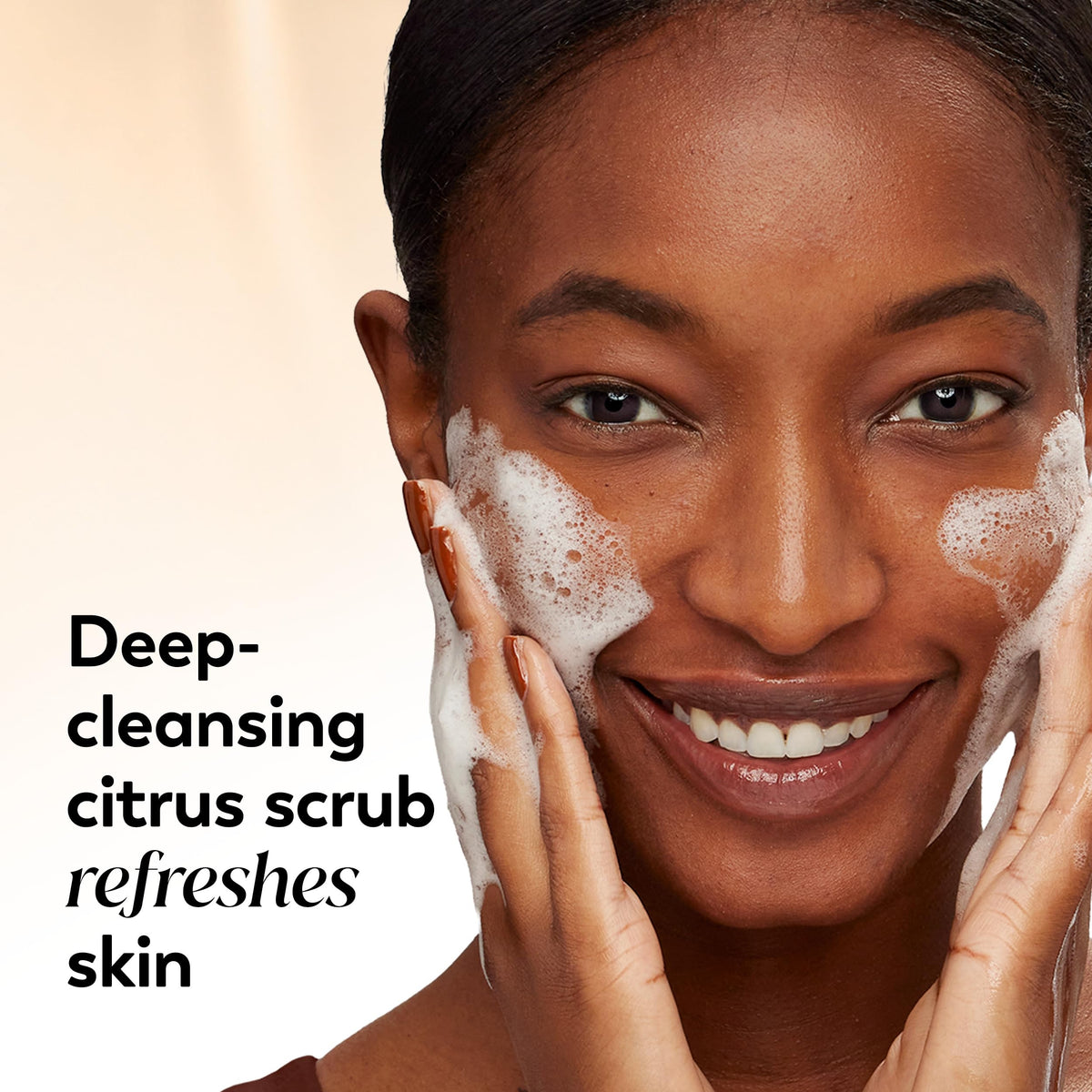 Olay Total Effects close-up of creamy scrub texture and exfoliant beads