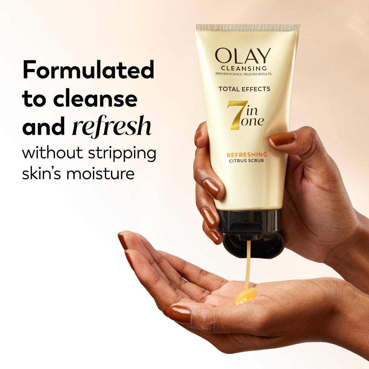 Olay Total Effects used in evening routine demonstrating gentle nightly cleanse