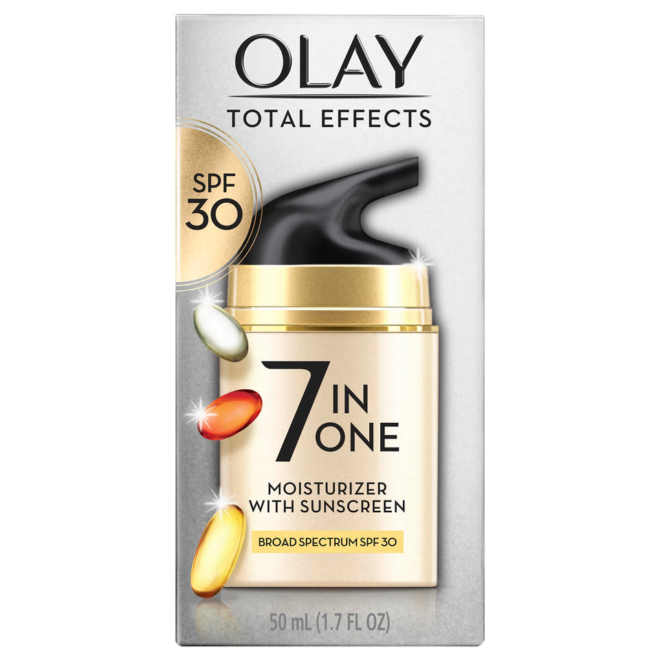 Procter & Gamble Olay front packaging showing product benefit