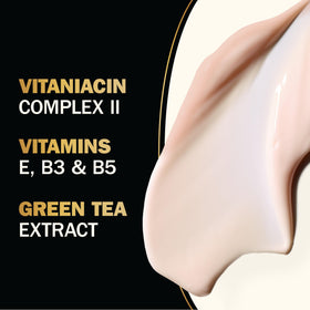 Olay total effects label closeup showing ingredients and vitamin complex