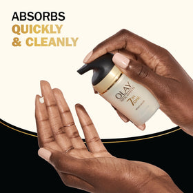 Olay total effects size comparison beside travel items for portability