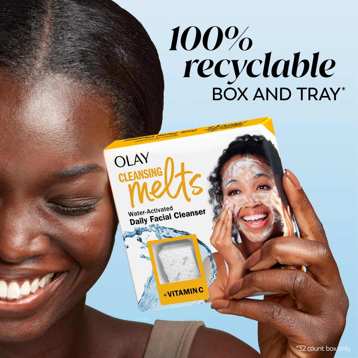 Olay packet inside travel bag highlighting on-the-go readiness and mess-free convenience benefit