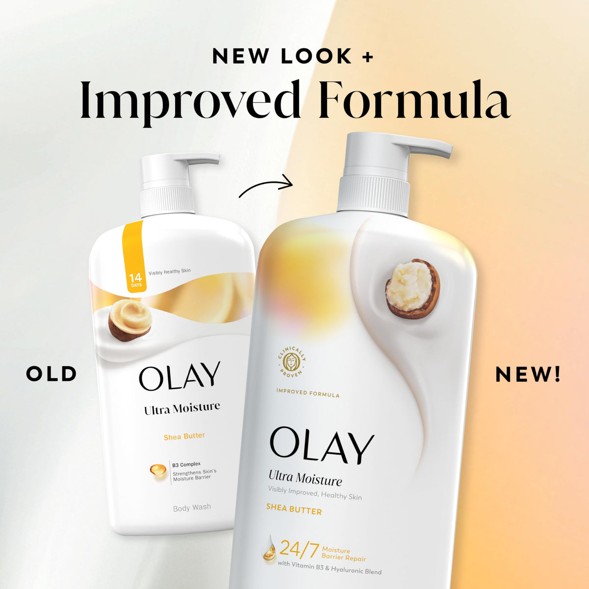 Olay paired with lotion illustrating post-shower moisture locking benefit