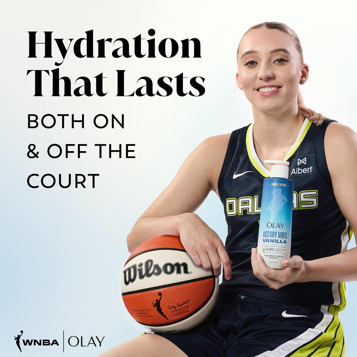 Olay 20 oz bottle held in hand showing scale and travel convenience