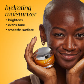 Olay cream texture closeup highlighting silky, lightweight hydration
