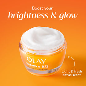 ingredient label close-up highlighting Olay actives and clean formulation